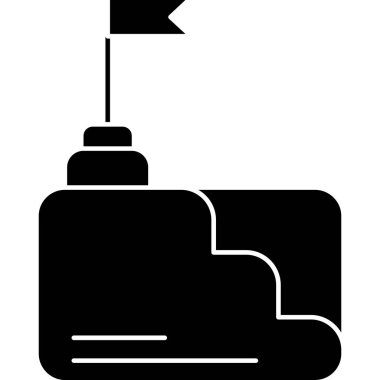 Boya kovası ikonu, vektör çizimi. beyaz arkaplanda siyah işareti