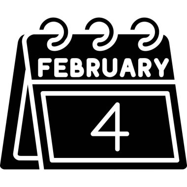 1 Şubat glyph simge tasarımı