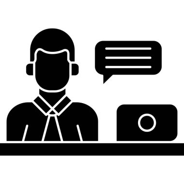 Glyph vektöründe müşteri servis simgesi