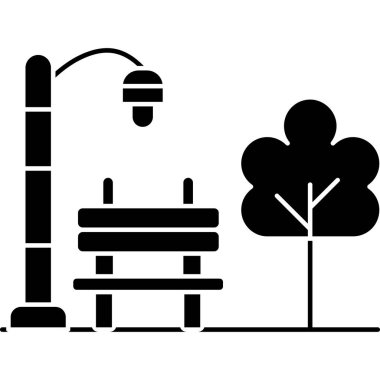 Ağaçlar bahçe ikonu ana hatlarıyla