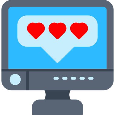 Kalp. Web simgesi basit illüstrasyon