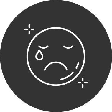 vektör üzgün emoji simgesi