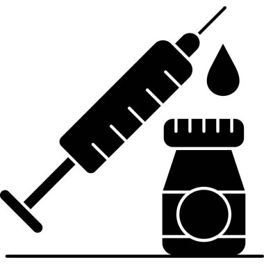 Aşıyla birlikte şırınga. vektör