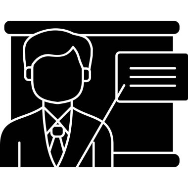 Müdür Glyph simge vektörü. Müdür imzası. izole simge simgesi siyah