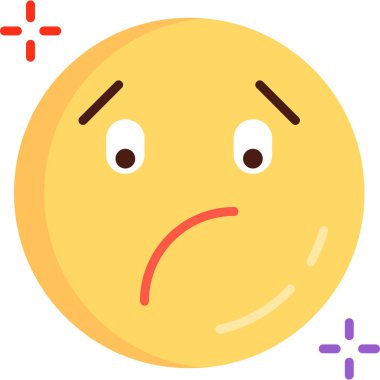 Düz biçimli emoji emoticon simgesi