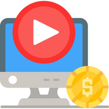 Video oynatıcı ikon vektör illüstrasyonu