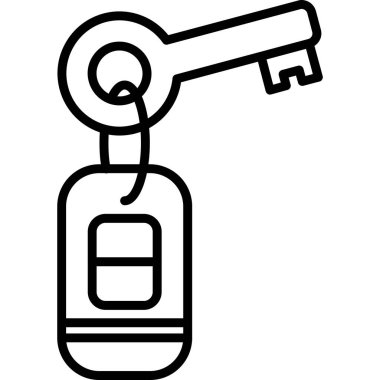 kilit anahtarı simgesi. Web için anahtar vektör simgelerinin özet çizimi