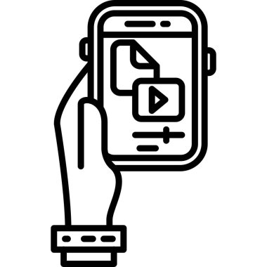 Mobil simgeye sahip akıllı telefon, vektör illüstrasyonu