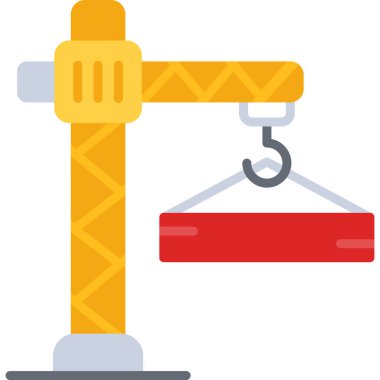 inşaat vinci ve araç simgesi vektörü