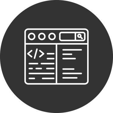 Kodlama Vektörü Kabartma Simgesi Tasarımı