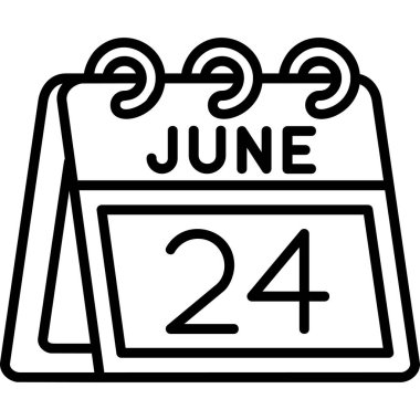 14 Haziran tarih simgesi, tek günlük takvim tarihi, beyaz arkaplanda tarih simgesi tasarımı. vektör