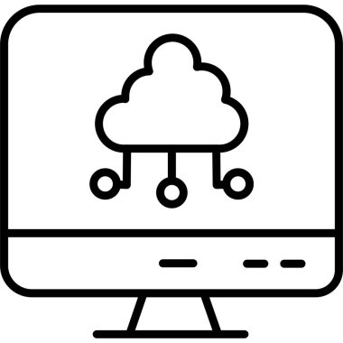 Bulut hesaplama simgesi. Basit tasarım