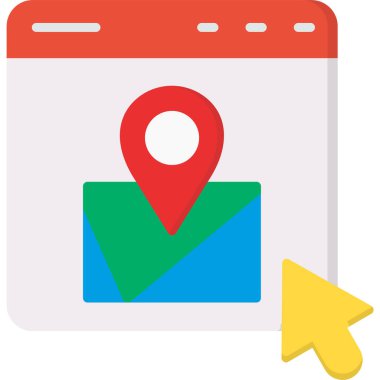 Harita simgesi, vektör illüstrasyonu