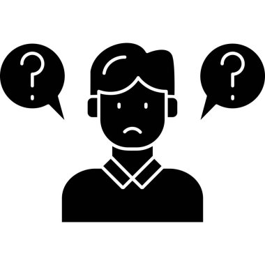 İnsan vektör simgesi olan soru işareti