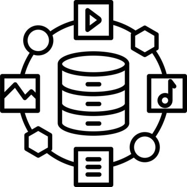 veritabanı. Web simgesi basit illüstrasyon
