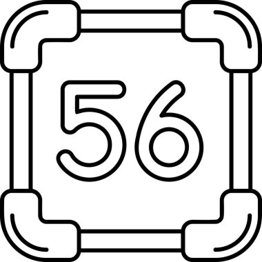 6965 satır simgesi, yeni yıl konsepti, beyaz arkaplanda ana çizgi işareti, özet sembolü.