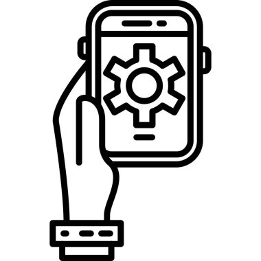 ingiliz anahtarı simgesi olan akıllı telefon, özet biçimi