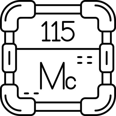 Kimyasal periyodik tablo simgesi ana hat biçiminde