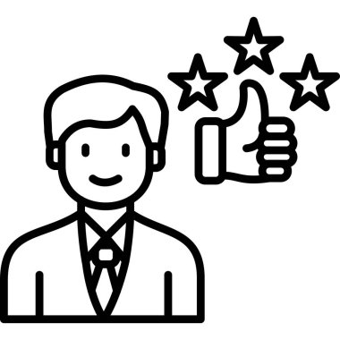 Ana hatlar biçiminde müşteri geribildirim derecelendirme simgesi