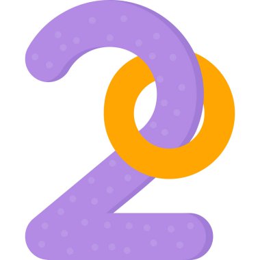 Doğum günü pastası numara 2 simgesi, düz tasarım illüstrasyon