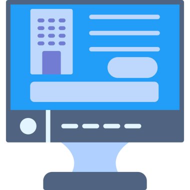 Bilgisayar ekranı. Web simgesi basit illüstrasyon