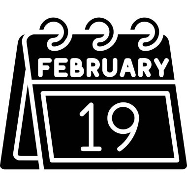 19 Ocak takviminde 19 Şubat sembol.