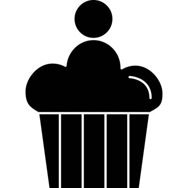 Tatlı kek ikonu ana hatlarıyla.