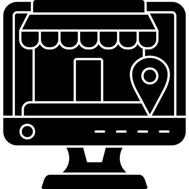 Dükkan. Web simgesi vektör illüstrasyonu