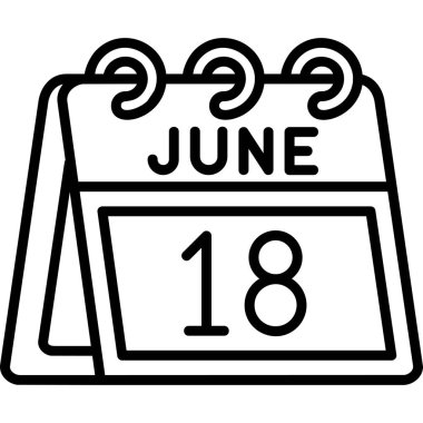 Bir takvim simgesi ya da takvim simgesinde 10 Haziran günü