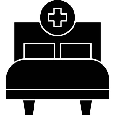 yatak simgesi, vektör illüstrasyonu