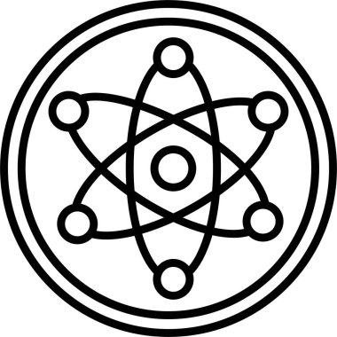 Atom atom atom simgesi dış hat biçiminde