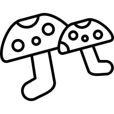 Mantar. Web simgesi basit illüstrasyon