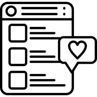 Sohbet iletisi kalp simgesi ana hat biçiminde