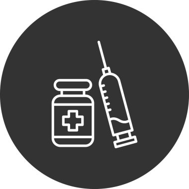 Şırınga simgesinin vektör illüstrasyonu