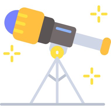 Teleskop. Web simgesi basit illüstrasyon