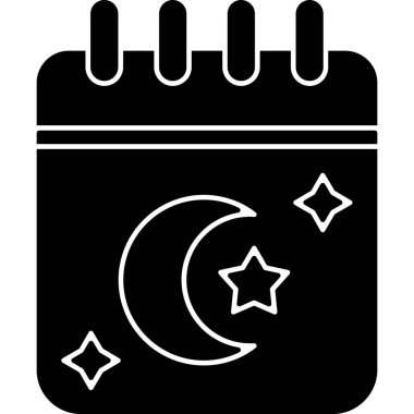 Ay ve yıldızlar, illüstrasyon, simge, beyaz arkaplan üzerindeki vektör