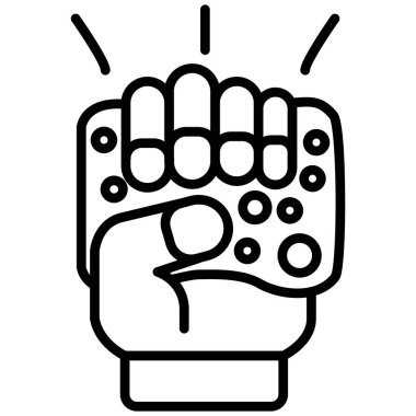 Bir protesto sembolü tutan el.