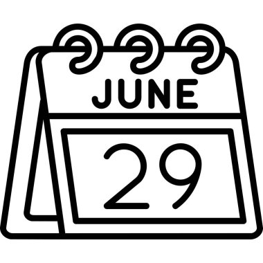 Haziran 8 glyph vektör tasarımı kolayca değiştirilebilir ya da düzenlenebilir