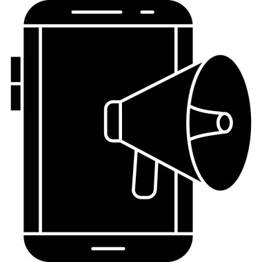 Cep telefonu simgesine sahip megafon, basit biçim