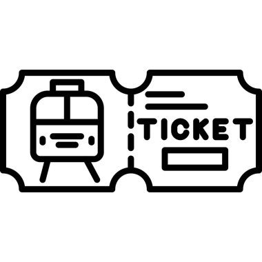 bilet simgesi, modern basit vektör illüstrasyonu
