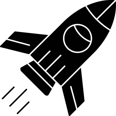 Roket fırlatma roket simgesi ana hat biçiminde