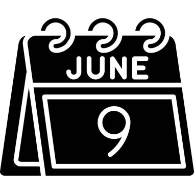 Haziran Glyph vektörü Simge Tasarımı