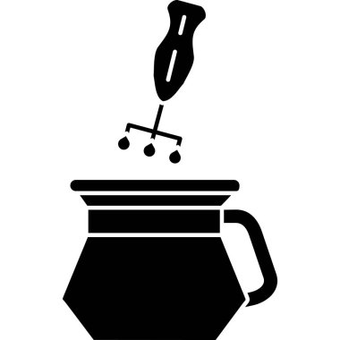 Kahve fincanı simgesi, basit vektör çizimi