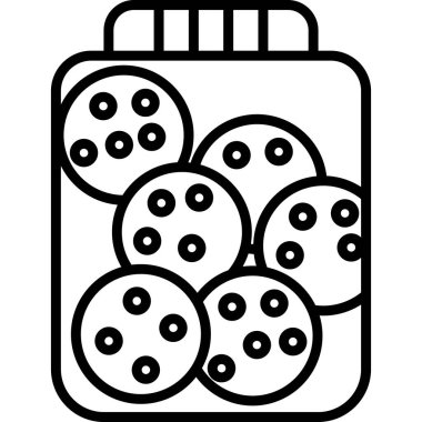 yiyecek ve sağlıklı çizgi simgesi.