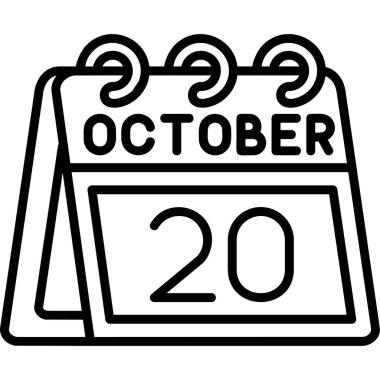 Eylül 20 - Ekim takvim simgesi tasarımı