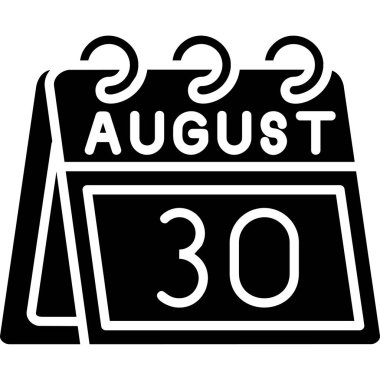 Ağustos Glyph vektörü Simge Tasarımı