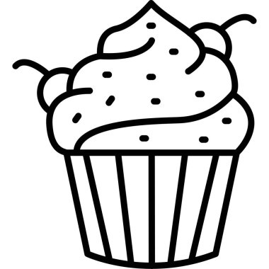 Ana hatlarıyla pasta ikonu.