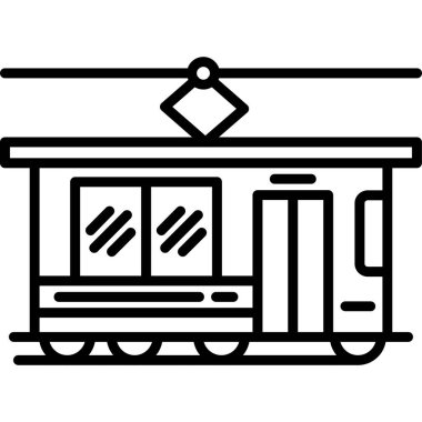Tren ikonu. web tasarımı için modern illüstrasyon vektör sembolü