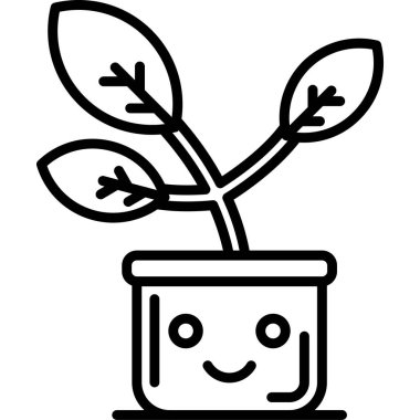 Şirin bir kaktüs, vektör illüstrasyonu.