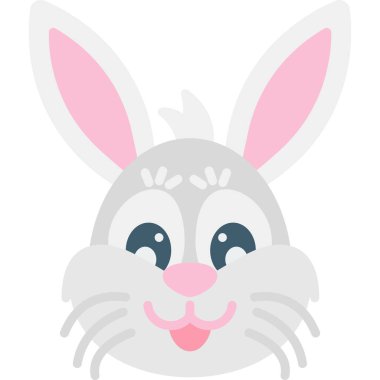 Paskalya tavşanı kulaklı izole tavşan kafası vektör tasarımı